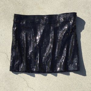 Forever 21 Black Sequin Mini Skirt - L